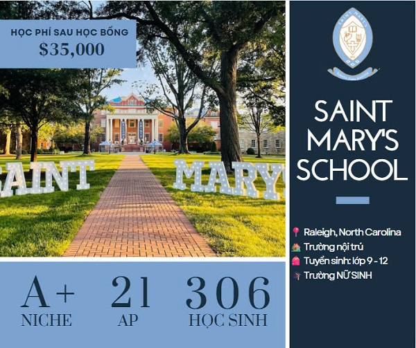 DU HỌC MỸ - SAINT MARYS SCHOOL, NC – TOP 3 TRƯỜNG NỘI TRÚ HÀNG ĐẦU NC