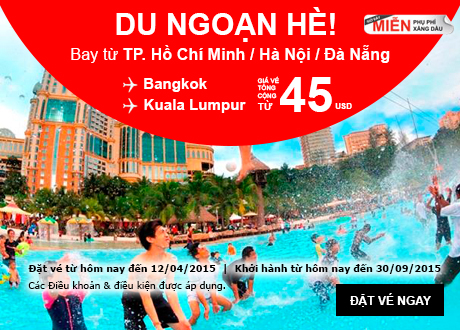 Vé máy bay giá rẻ - Air Asia khuyến mãi Du ngoạn Hè