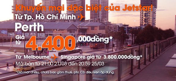 CHƯƠNG TRÌNH KHUYẾN MẠI ĐẶC BIỆT TỪ TP.HỒ CHÍ MINH ĐẾN PERTH