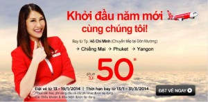 Vé máy bay giá rẻ Air Asia  14-1-2014