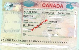 Du học Canada - Chúc mừng Lê Thanh Toàn đã có visa du học Canada CES: 